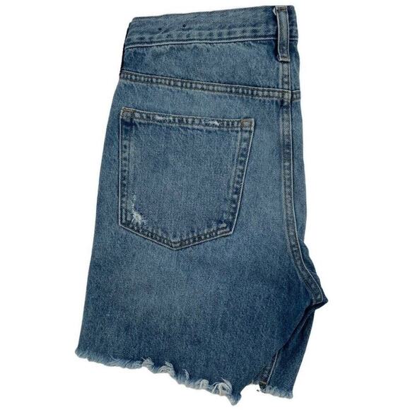 GAP Boyfriend Shorts Womens 0/25R Distressed Cutoff Hem Button Zip Pockets Denim - Picture 5 of 8